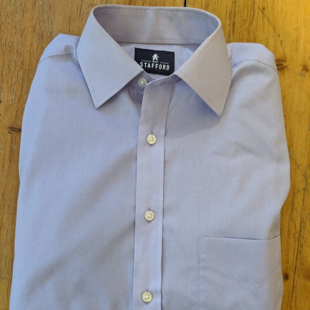 Stafford Lavender Fitted Dress Shirt 14.5 32-33